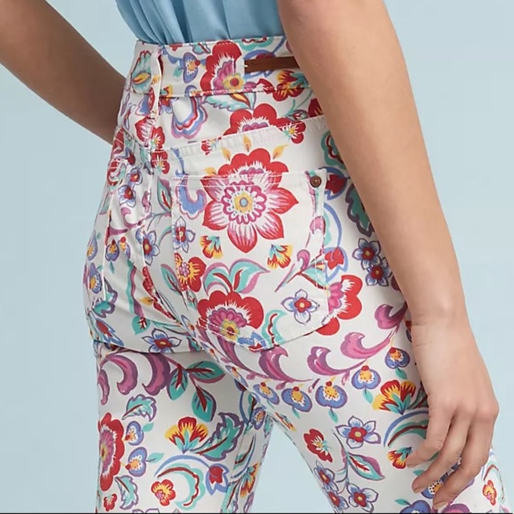ANTHROPOLOGIE Pilcro Floral Skinny Ankle Jeans 26 - Picture 6 of 7